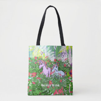 Unicorn Garden Tote Tygkasse