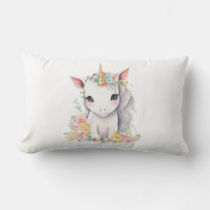 Unicorn Gift for Girls vattenfärg Lumbarkudde