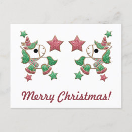 Unicorn Gingertea Cookies "God jul!" Vykort