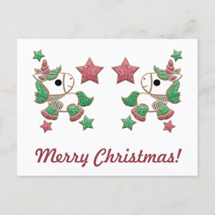 Unicorn Gingertea Cookies "God jul!" Vykort