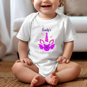 Unicorn Girl First Halloween Personlig Namn T Shirt