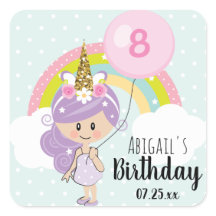 Unicorn Girl Födelsedagsfest Tack