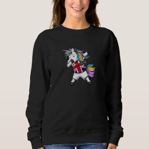 Unicorn Girl Funny United Kingdom Flagga Dab Meme  T Shirt