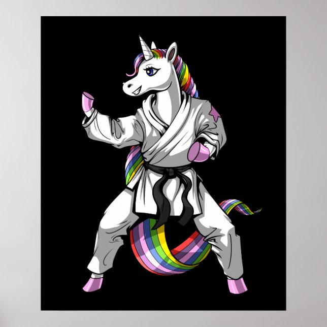 Unicorn Girl Karate Ninja Poster (Framsidan)