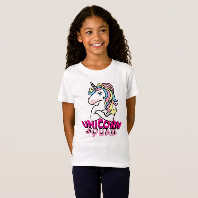 Unicorn Girl Squad Shirt T Shirt (Hel framsida)