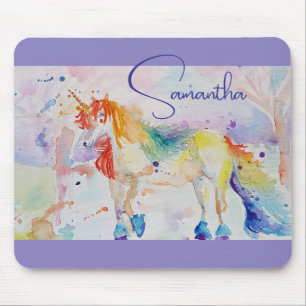 Unicorn Girls Anpassade Namn USB-Stick Musmatta