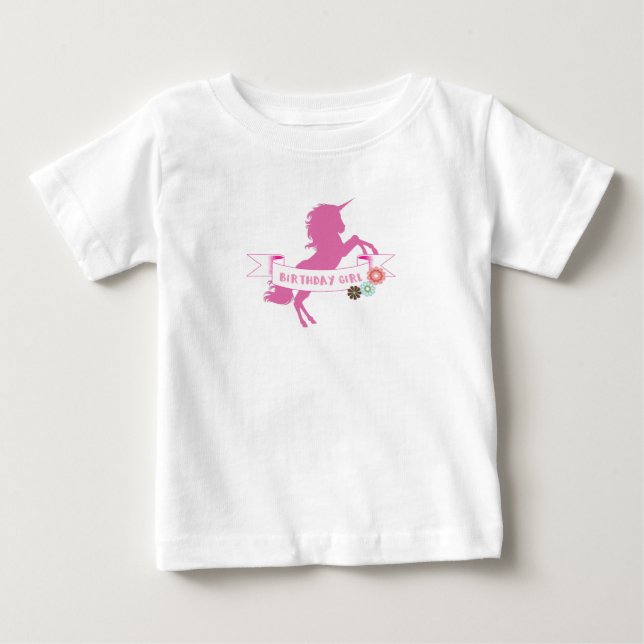 Unicorn Girls Birthday Unicorn Älskare T Shirt (Framsida)