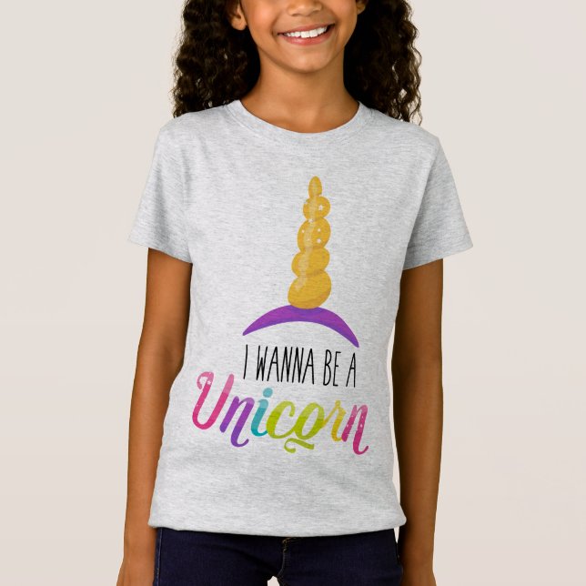 Unicorn Girls Bra Jersey T-Shirt (Framsida)