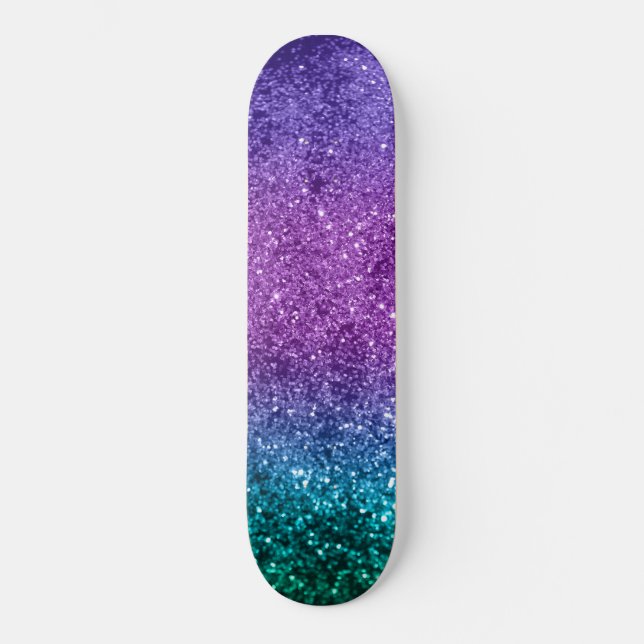 Unicorn Girls Glitter #10 #shiny Mini Skateboard Bräda 18,5 Cm (Framsida)