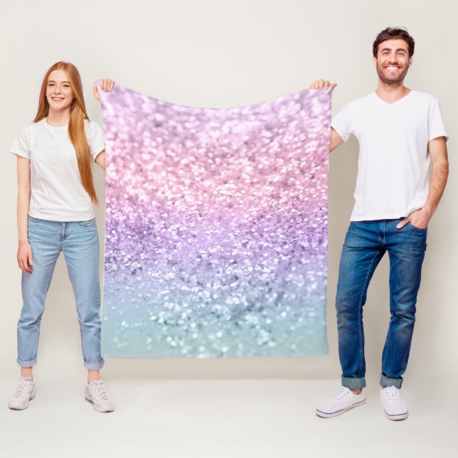 Unicorn Girls Glitter #1 #blanka #pastel Fleecefilt (På plats)