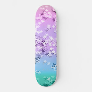 Unicorn Girls Glitter Stars #1 #blanka Mini Skateboard Bräda 18,5 Cm