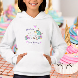 Unicorn - Girls Namn - Hoodie T Shirt