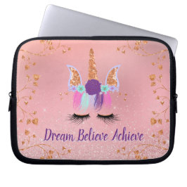 Unicorn Girly Rosa Dream Tro Achieve Laptop Fodral