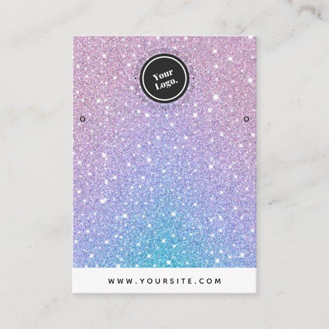 Unicorn Glitter Anpassningsbar Logotyp Earrings Vi Visitkort (Framsida)