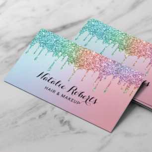 Unicorn Glitter Drips HoloGraps Beauty Salon Visitkort