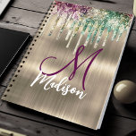 Unicorn Glitter Drives monogram för Cute guld Anteckningsbok<br><div class="desc">En coola gigantisk mardröm glitter droppar i ro guld-enmajsdatorn. Gör back to school roligt med den här bärbara datorn för Cute personlig. Om du vill göra det speciellt i extra är det också monogrammat och personlig med namn. Klicka på länken "anpassa ytterligare" och använda verktyg om du vill ändra designen...</div>