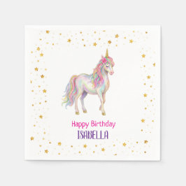 Unicorn Glitter Girls Birthday Pappersservett