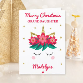Unicorn Glitter jul för mordotter Helgkort