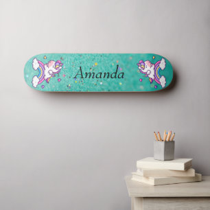 Unicorn glitter mini skateboard bräda 18,5 cm