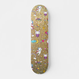 Unicorn glitter mini skateboard bräda 18,5 cm