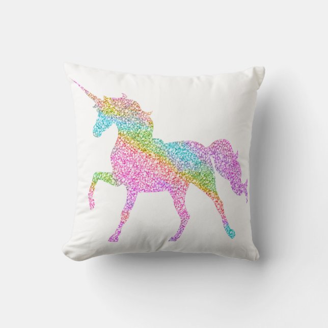 Unicorn Glitter Pillow Kudde (Framsida)