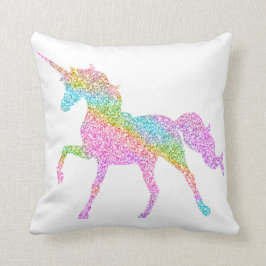 Unicorn Glitter Pillow Kudde