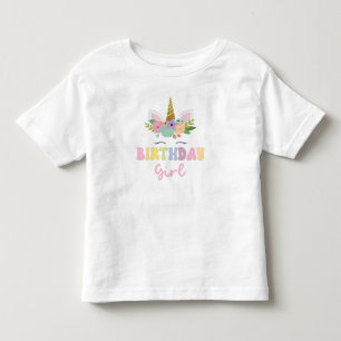 Unicorn Glitter Rainbow Birthday Girl Party Exfit T Shirt