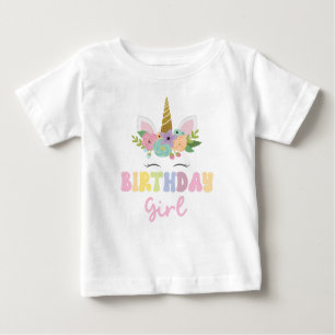 Unicorn Glitter Rainbow Birthday Girl Party Exfit T Shirt