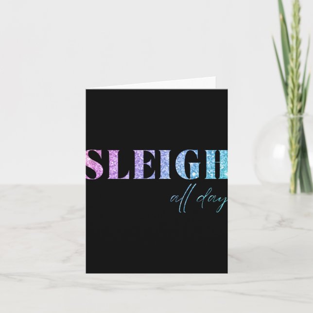 Unicorn Glitter Sleigh All Day Christmas  Kort (Framsida)