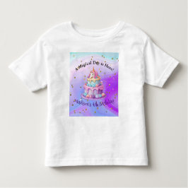 Unicorn Gnistra Blue Lila Cake Birthday T Shirt