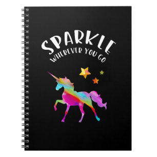 Unicorn - gnistra. Gulligt ord. Vattenfärg Art. Anteckningsbok