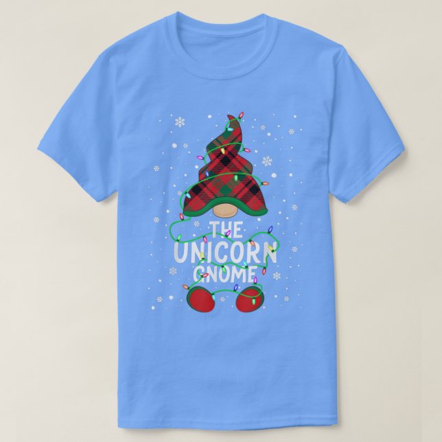 Unicorn Gnome Family Matching Group Julafton Light T Shirt (Design framsida)
