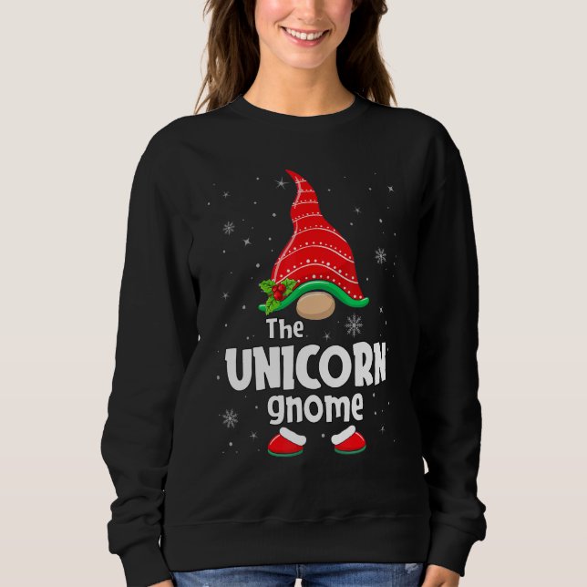 Unicorn Gnome Matching Family Group Christmas Part T Shirt (Framsida)