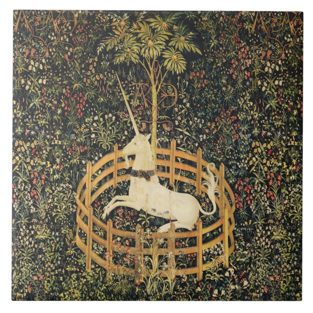 UNICORN GOTHIC FANTASY FLOWERS,BLOMMIGT MOTIFS KAKELPLATTA (Framsidan)
