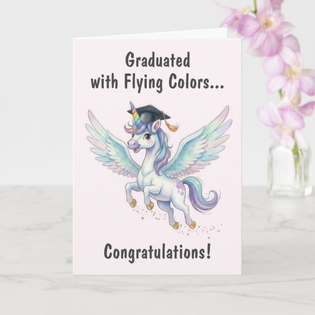 Unicorn Graduation Kort (Orkide)