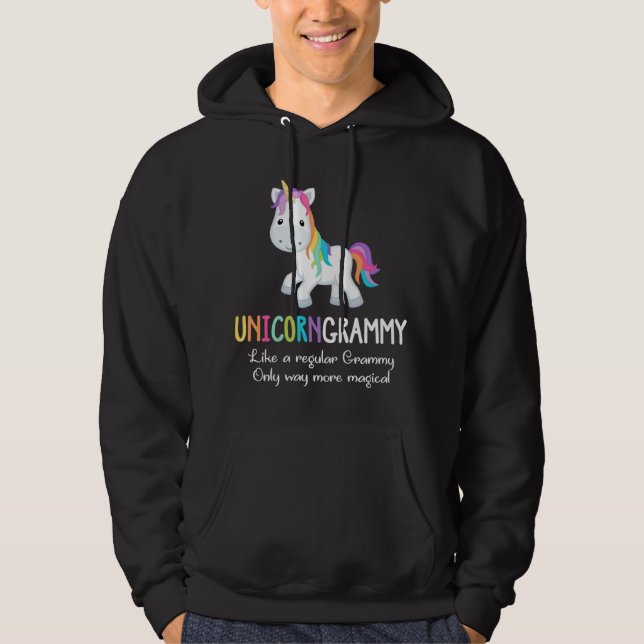 Unicorn Grammy Cute Magic Funny jul Hoodie (Framsida)
