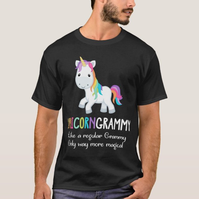 Unicorn Grammy Cute Magic Funny jul T Shirt (Framsida)