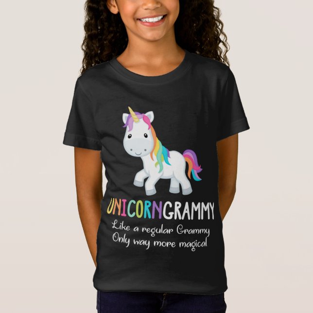 Unicorn Grammy Cute Magic Funny jul T Shirt (Framsida)