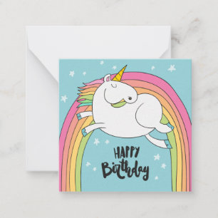 Unicorn Grattis på födelsedagen Anteckningskort