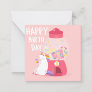 Unicorn Grattis på födelsedagen Anteckningskort