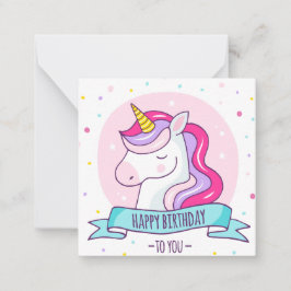 Unicorn Grattis på födelsedagen Anteckningskort