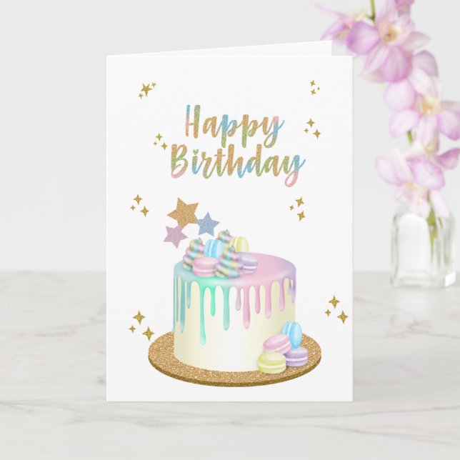 Unicorn Grattis på födelsedagen Kort (Orkide)