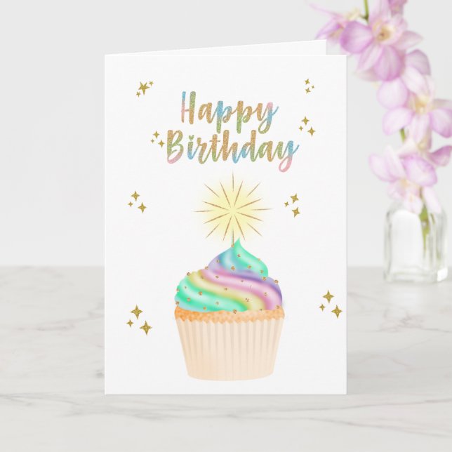 Unicorn Grattis på födelsedagen Kort (Orkide)