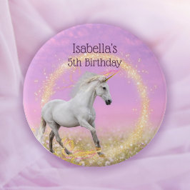 Unicorn Grattis på födelsedagen Namn och åldersmal Knapp