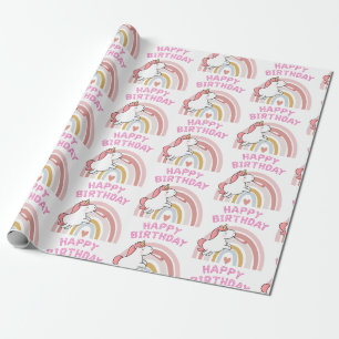 Unicorn Grattis på födelsedagen Presentpapper