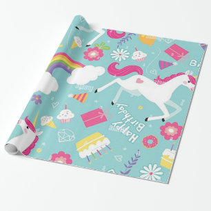 Unicorn Grattis på födelsedagen Presentpapper