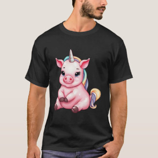 Unicorn Gris Magic Farm Animal T Shirt