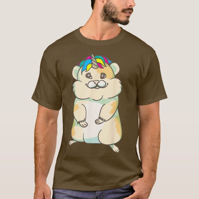 Unicorn Guinea Gris Coola Hamster Horse Funny T Shirt (Framsida)