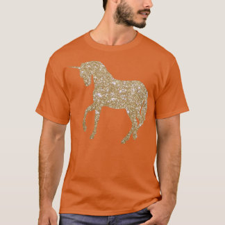 Unicorn guld Glitter T Shirt