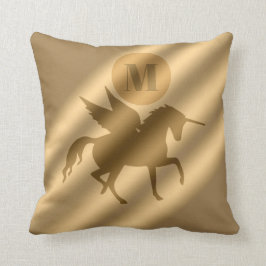 Unicorn Guld Luxury Monogram Kudde